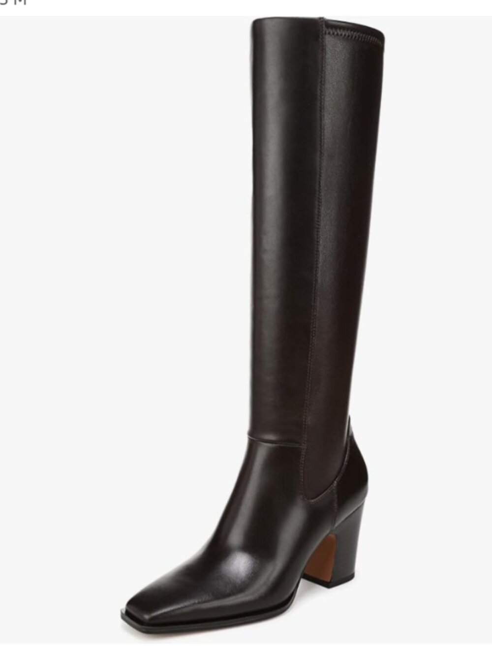 Franco Sarto Womens Jonie Square Toe Zip Tall Brown Leather Boots 10 M Wide Calf